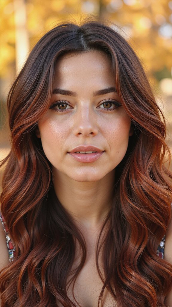 natural red tints balayage