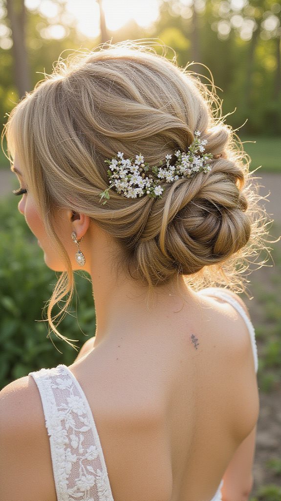 relaxed boho bridal updo
