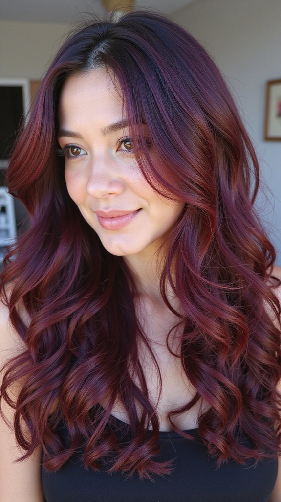 rich burgundy for dark hair