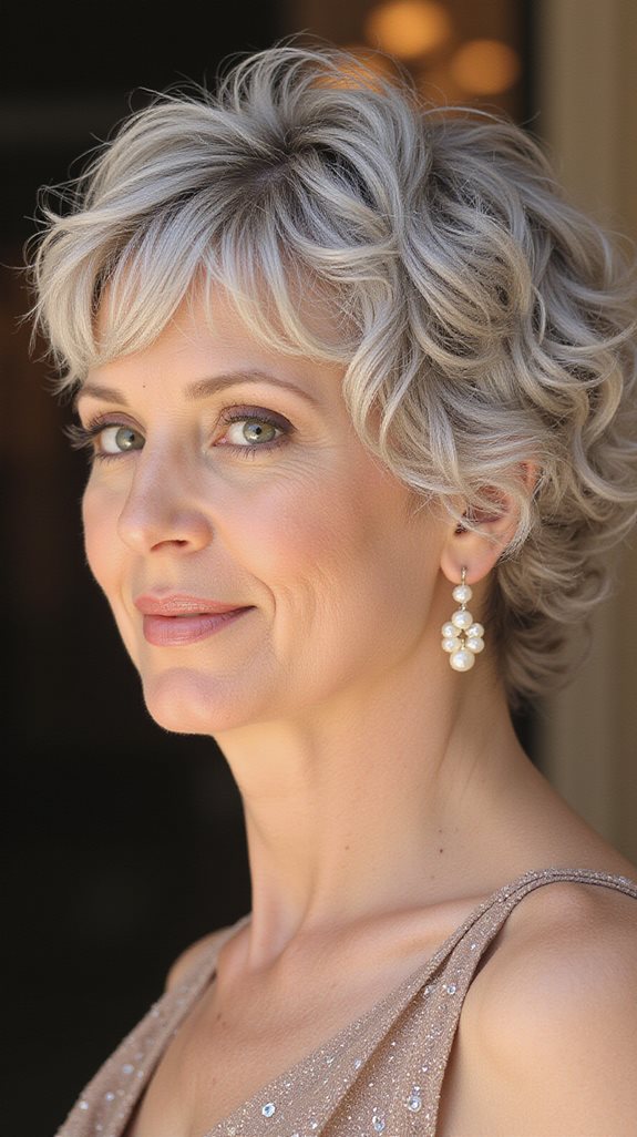 romantic curls on cropped hair