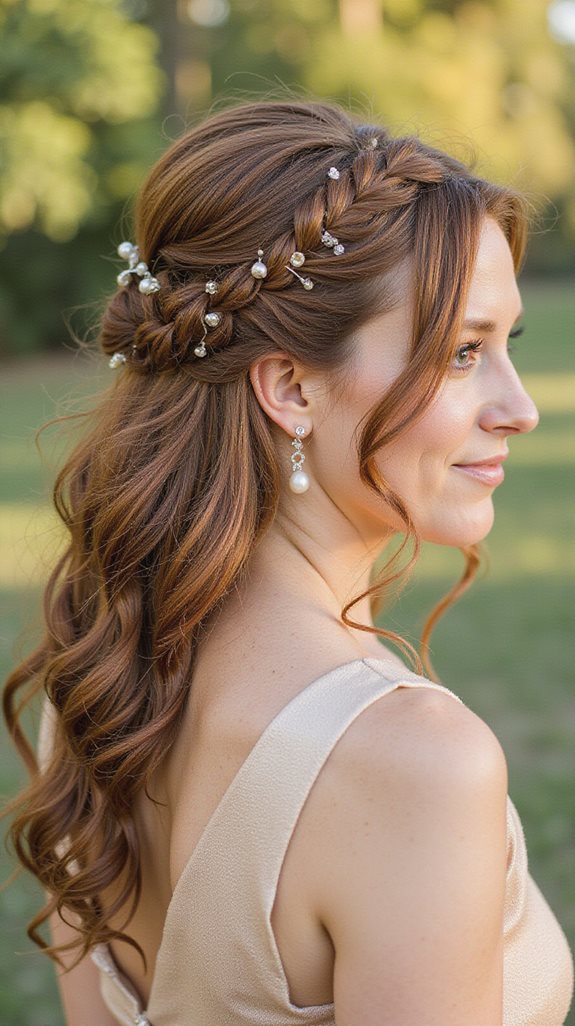 romantic loose half up braids