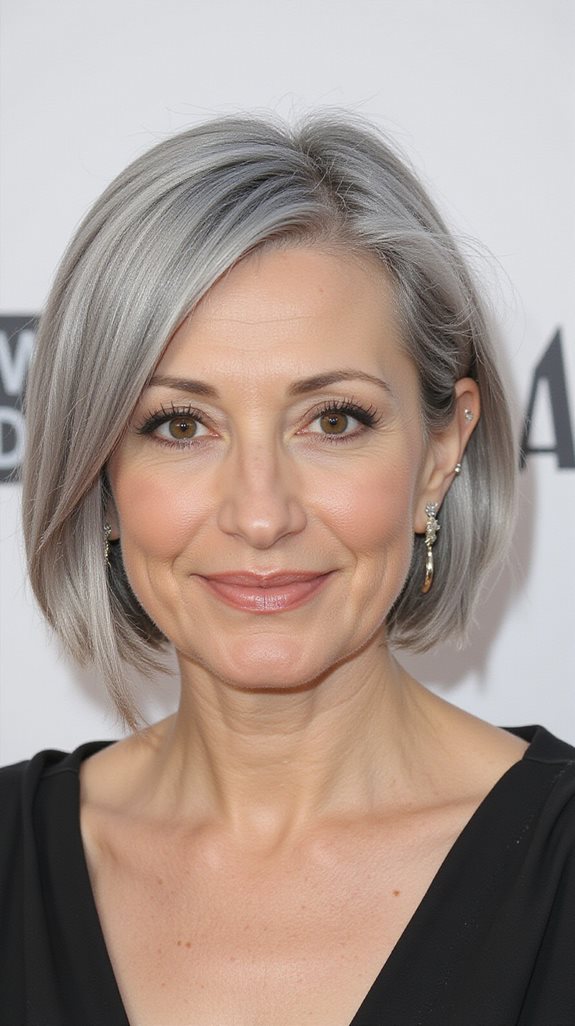 sleek grey bob elegance