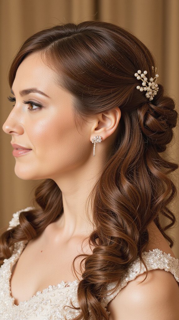 sleek half up wedding hairstyles