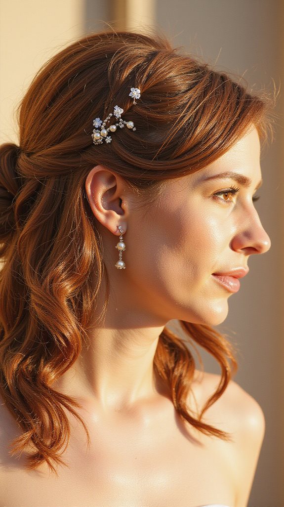 sleek polished low half up