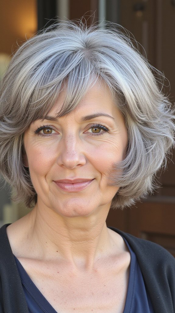 soft layered feathered bob