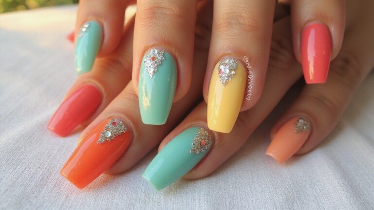 summer themed stiletto nails