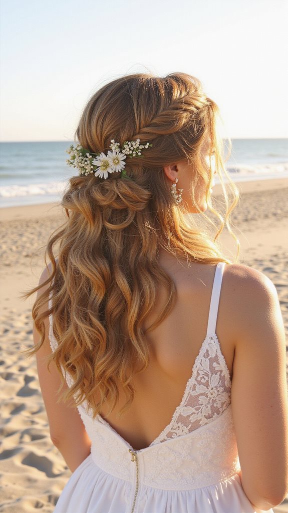 timeless beachy bridal waves