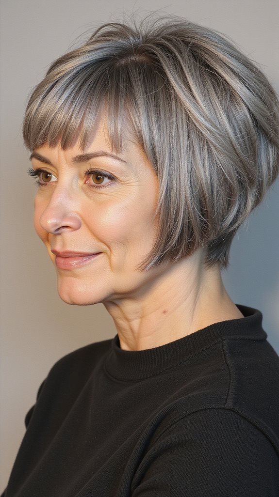 timeless elegant grey bob