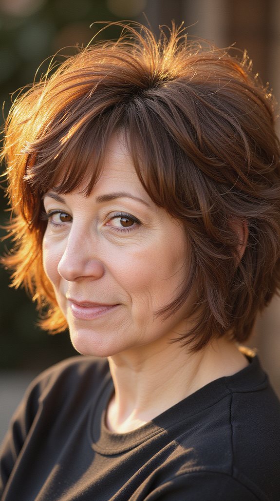 timeless feathered shag hairstyle