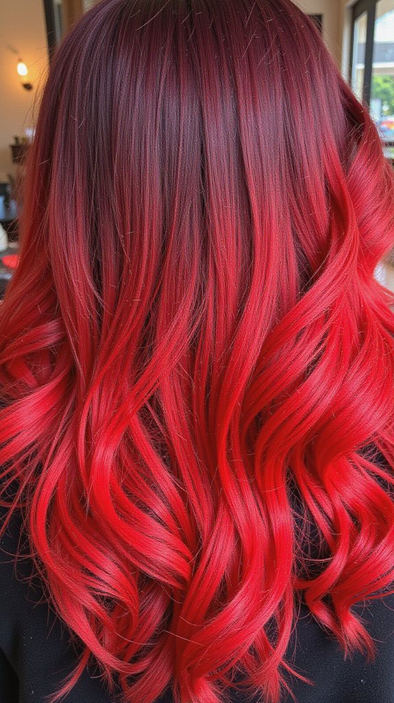 vivid red ombre maintenance
