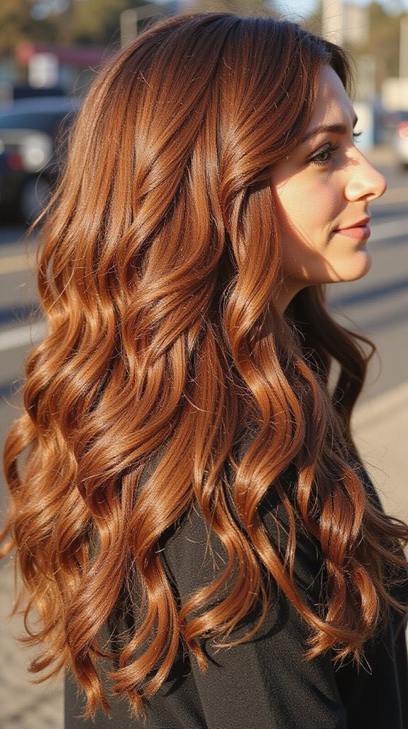 warm cinnamon brunette highlights