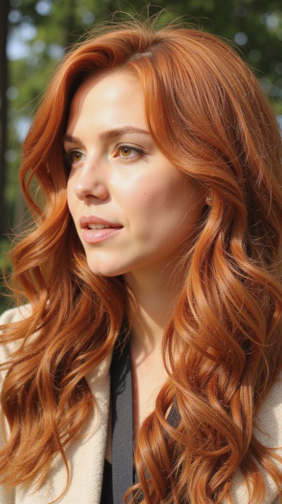 warm vibrant light auburn