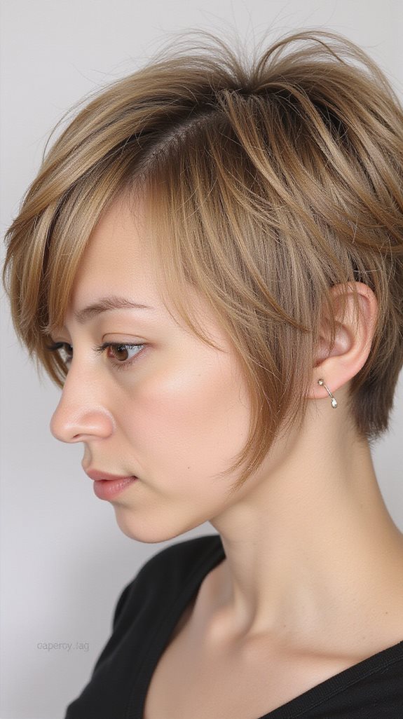 asymmetrical bixie cut styling