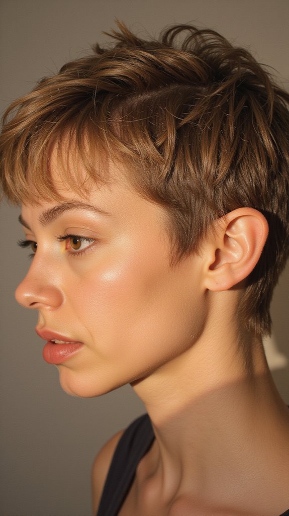 bixie cut with micro bangs