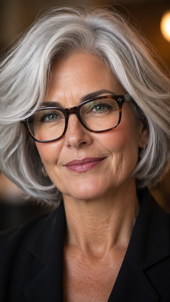 bold glasses enhance silver
