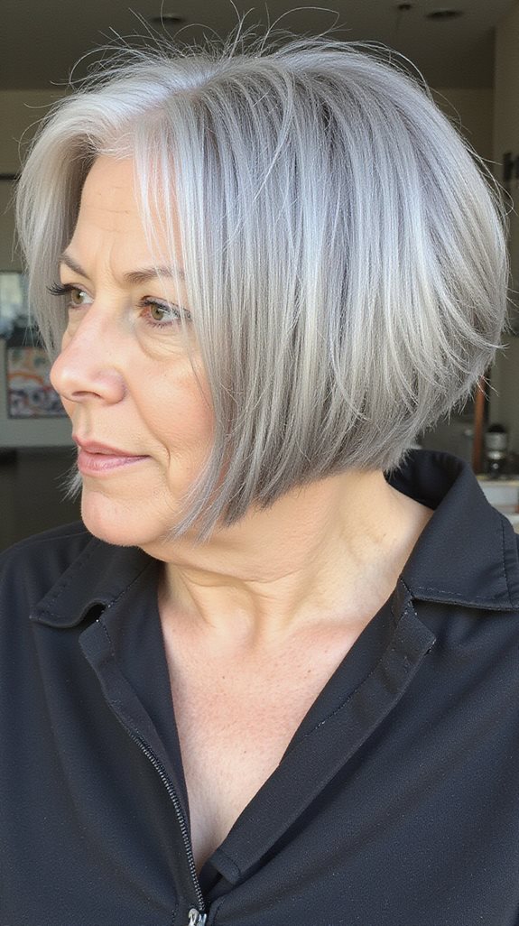 chic bob enhances grey hair