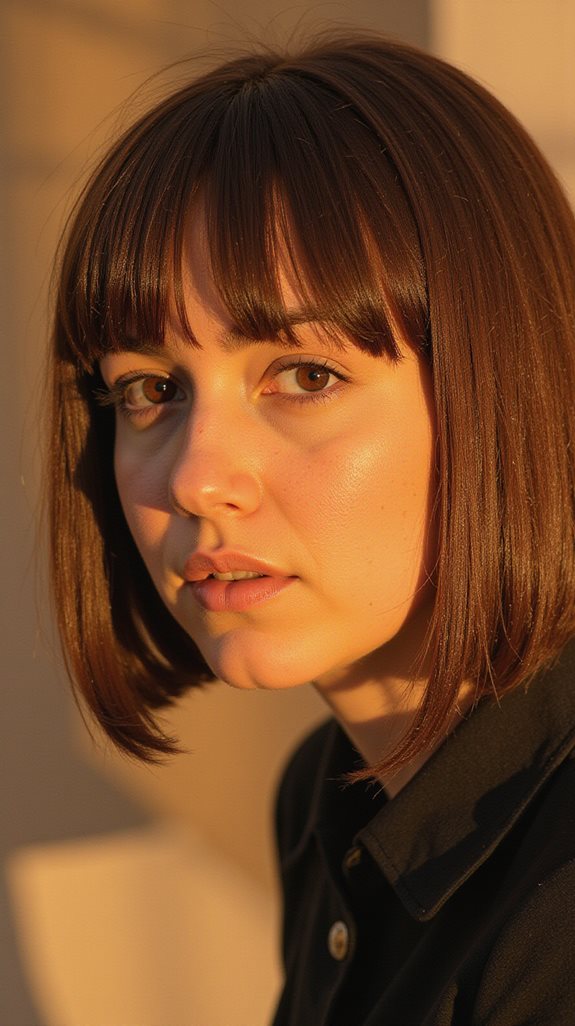 chic curtain bangs bob