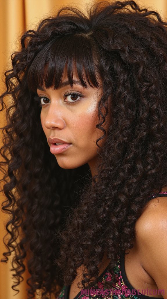 coily curtain bangs technique