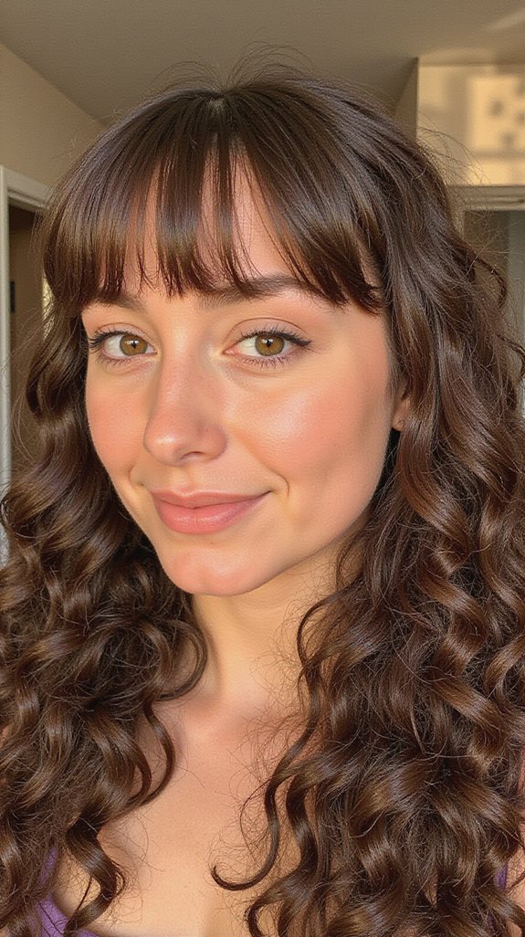 curly bangs require dryness