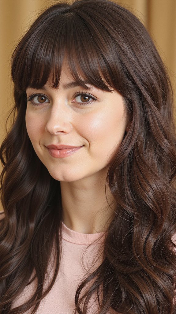 curtain bangs for brunette hair
