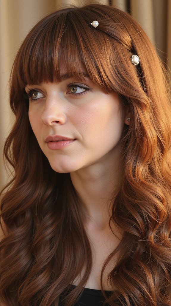 elegant curtain bangs styling