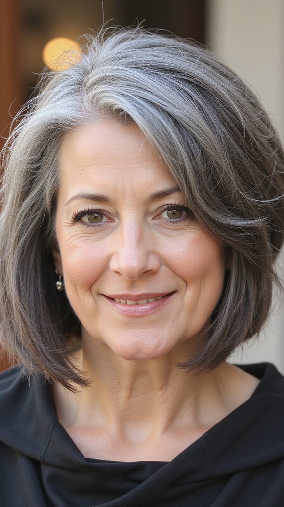 elegant side parted bob styling