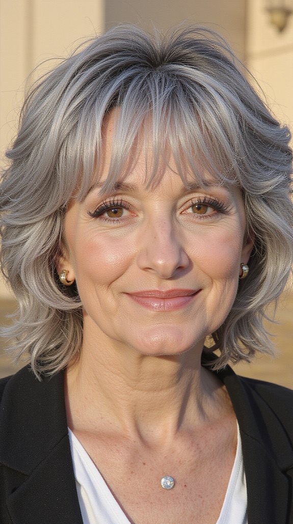 elegant wavy lob for grey