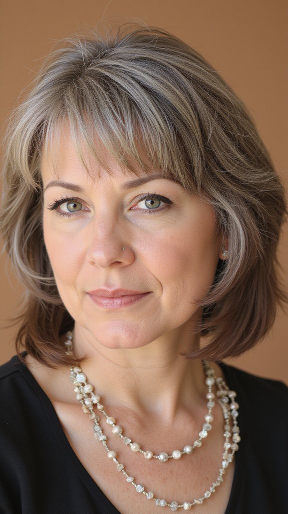 feathered layers elongate neckline