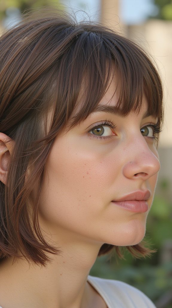 flattering bangs for heart shaped