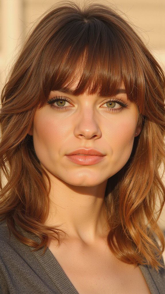 loose waves with curtain bangs