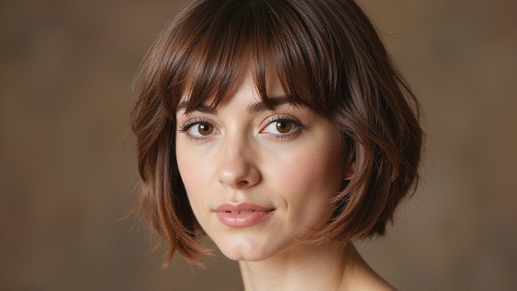 short hair with curtain bangs