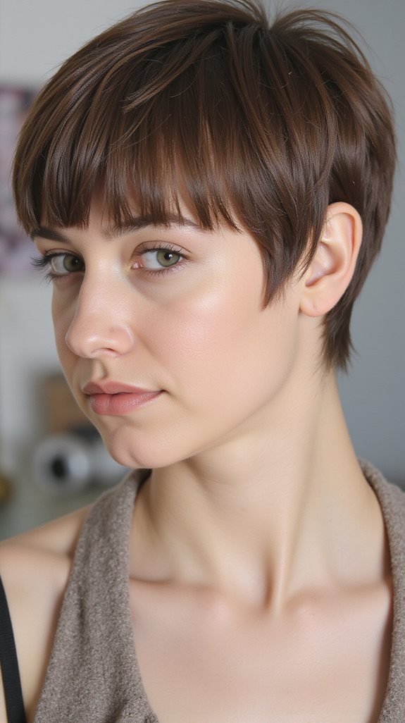 sleek blunt bixie cut