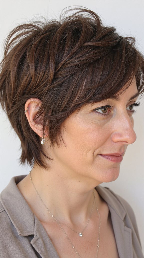 sophisticated brunette bixie cuts