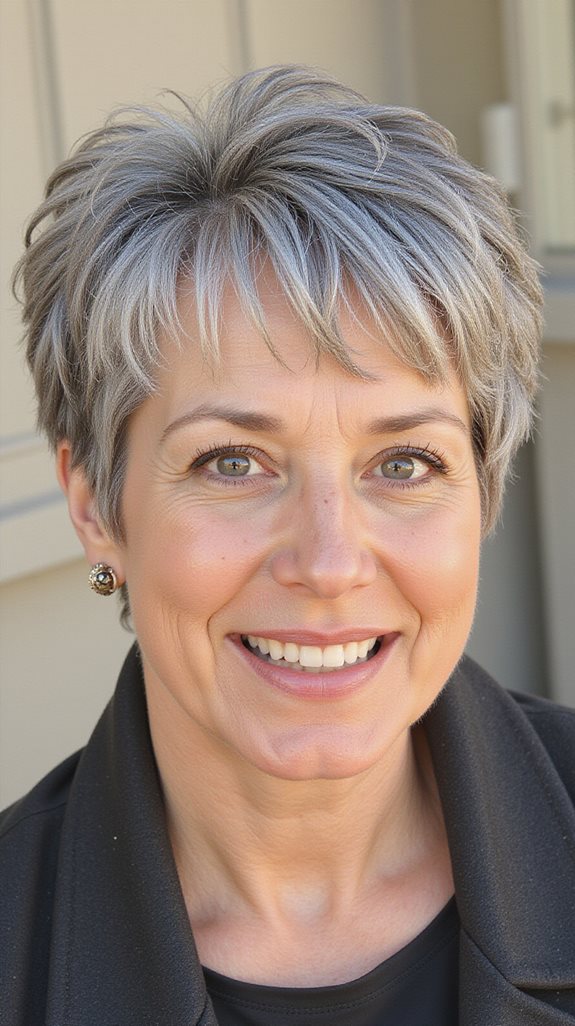 stunning gray bixie cut