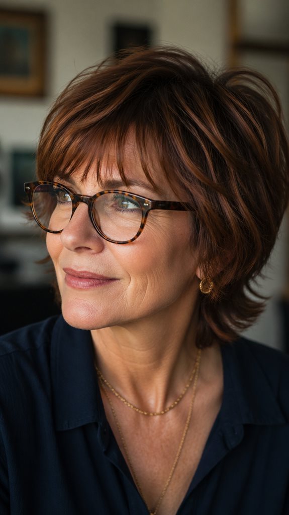 stylish shag cuts with glasses