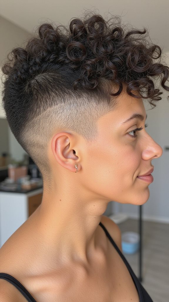 textured curly undercut style