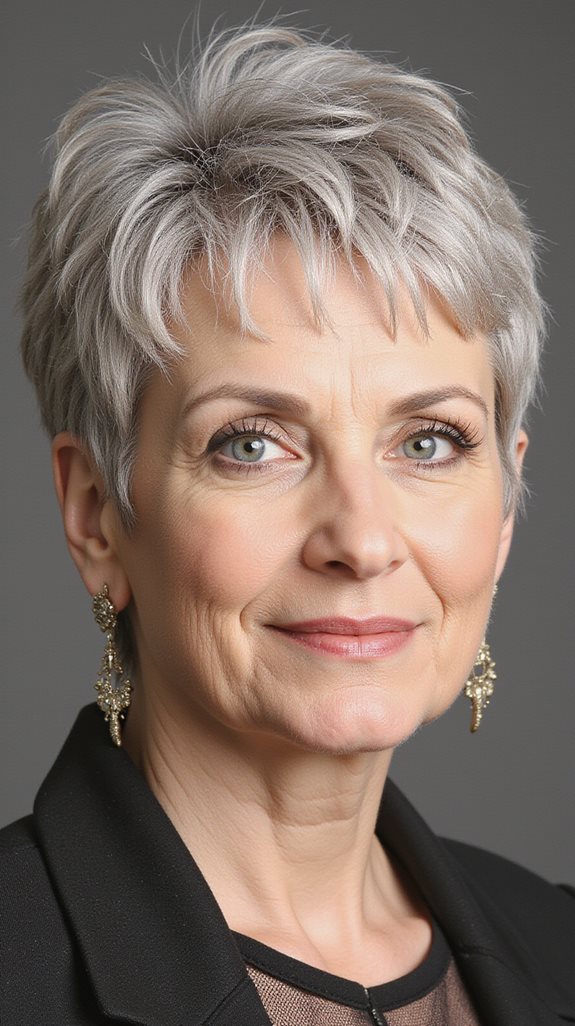 textured layered pixie cut