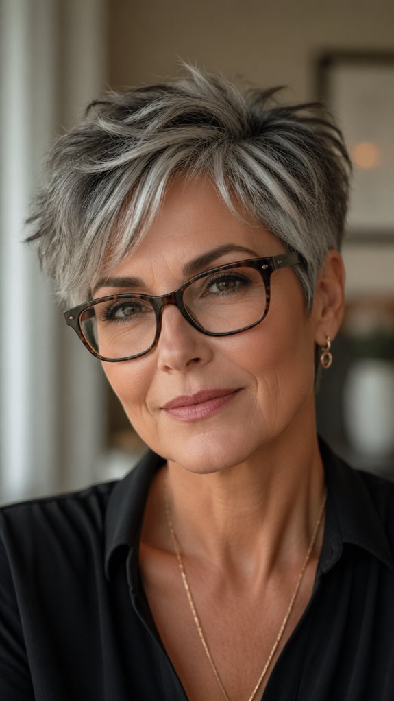 textured pixie cuts for glasses