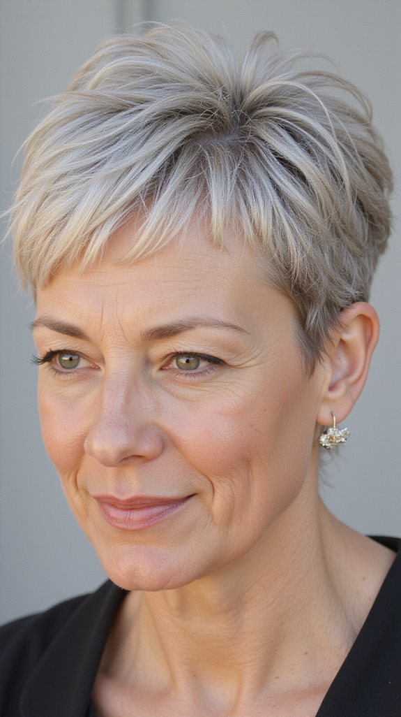 textured wispy layered pixie