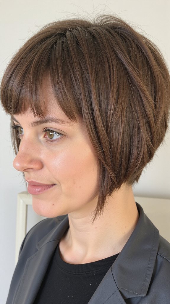 undercut bob with bangs