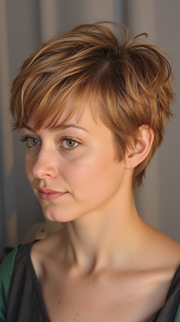 voluminous bixie cut highlights