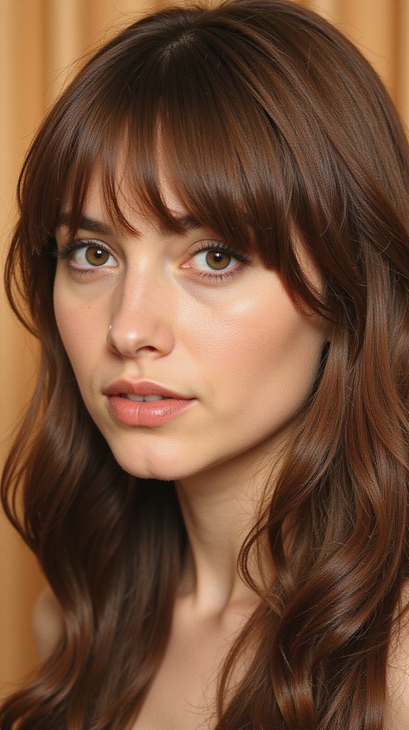 wavy bangs for heart shaped faces