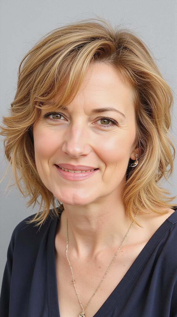 wavy lob hairstyle for texture