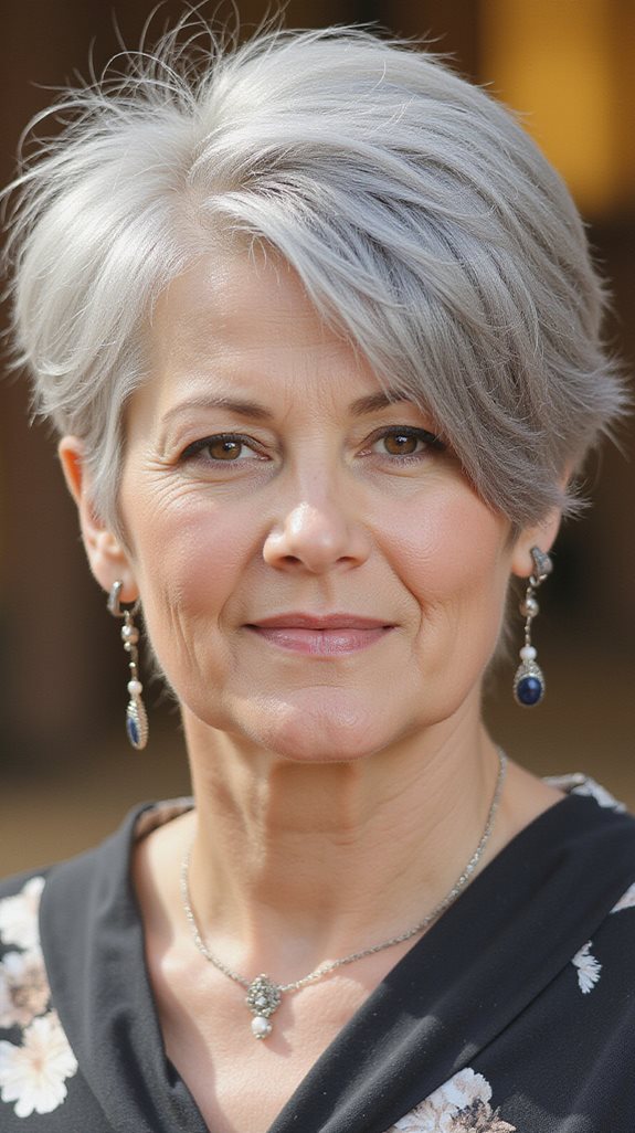 youthful side swept pixie hairstyle