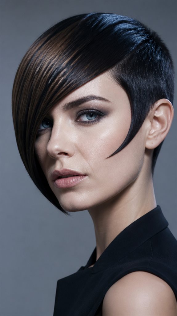 asymmetrical bold short hairstyle