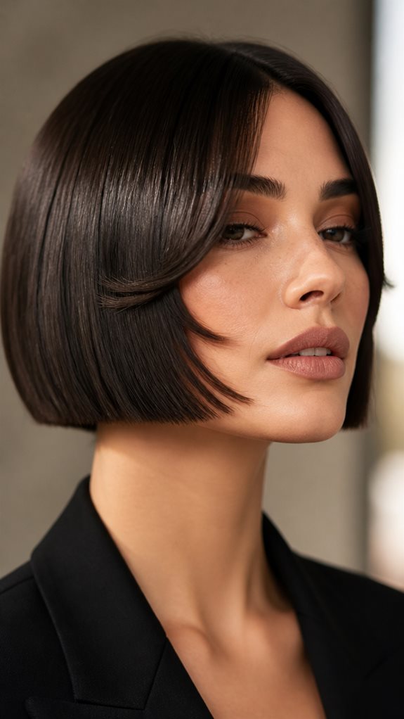 blunt bob with flicks