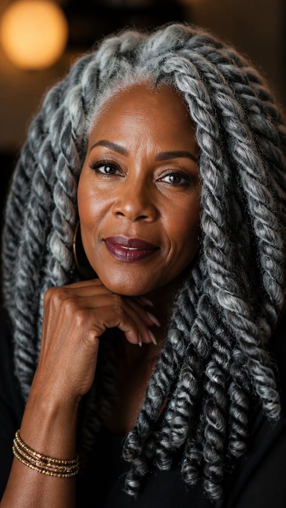 bold chunky gray twists