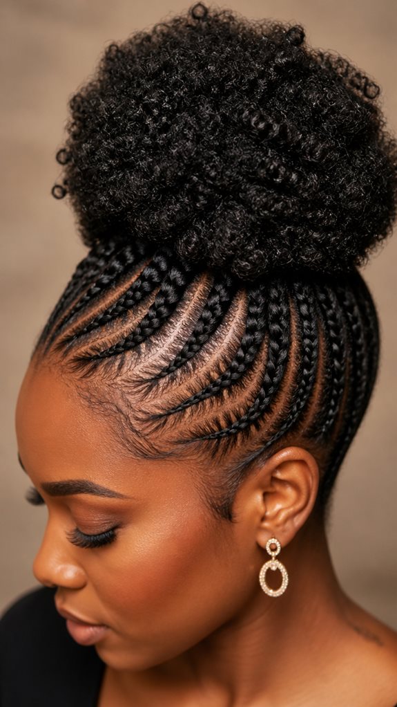 bold high puff hairstyle