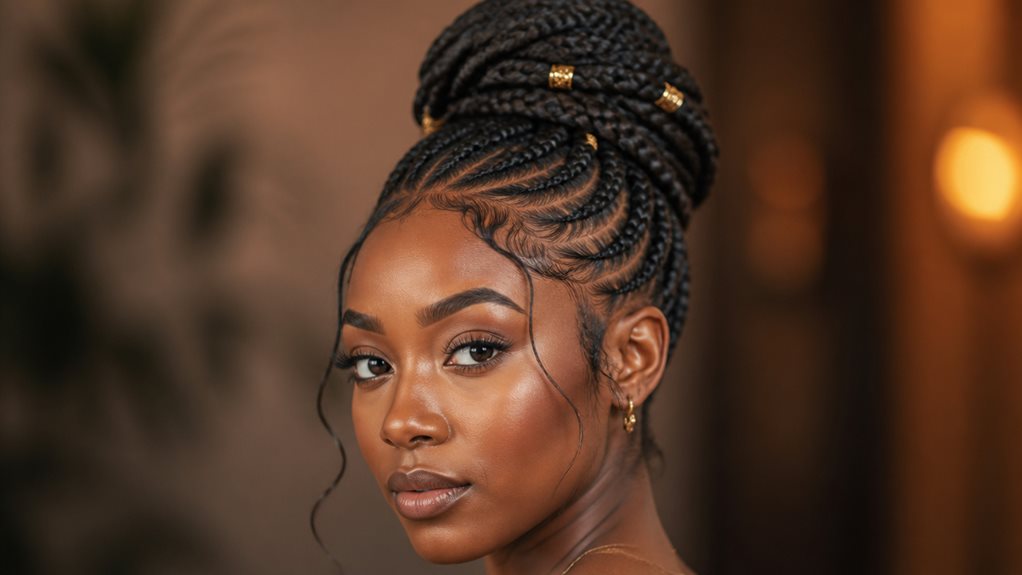 braided high bun styles