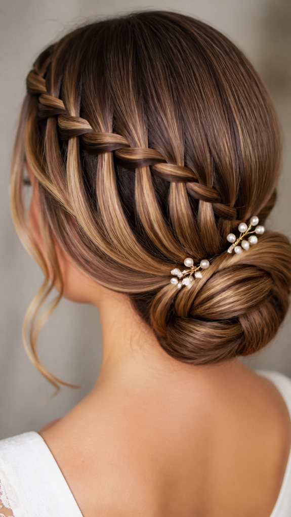 cascading braid into bun